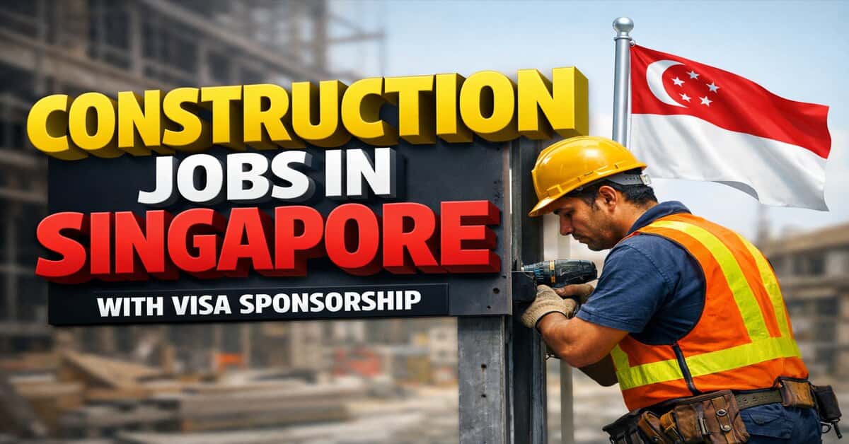 Construction Jobs in Singapore with Visa Sponsorship