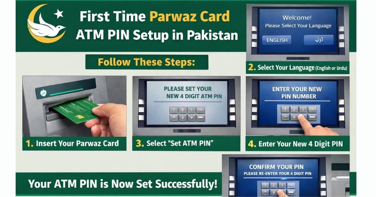 First Time Parwaz Card ATM PIN Setup in Pakistan